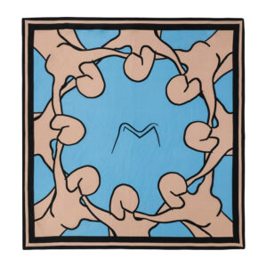 pañuelo melocotón y azul de la hermandad